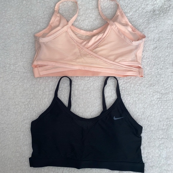 Nike Other - Nike Dri-fit sports bras in peach and black (2 for 20) (lightly used, like new)